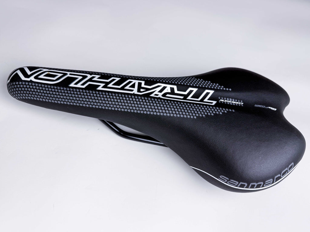 Selle San Marco Era Start Up Triathlon Bike Saddle - Ultra Comfortable TT Racing Bicycle Seat Black & White