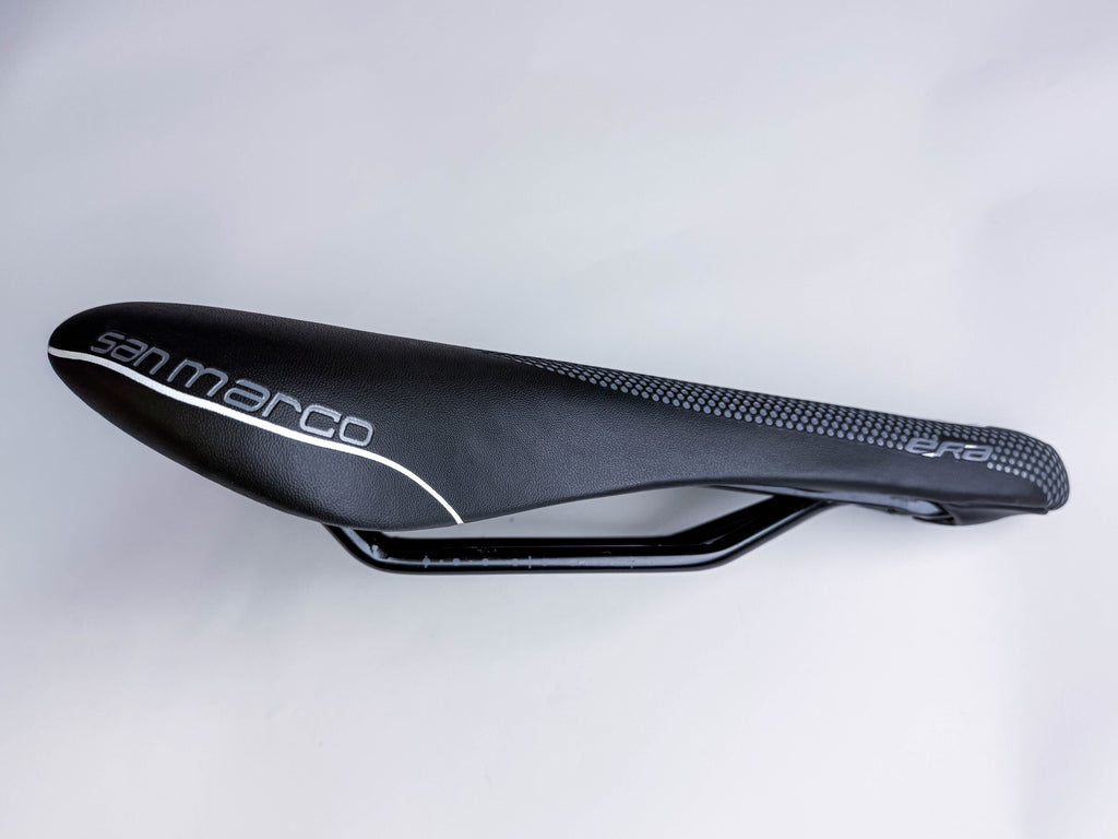 Selle San Marco Era Start Up Triathlon Bike Saddle - Ultra Comfortable TT Racing Bicycle Seat Black & White