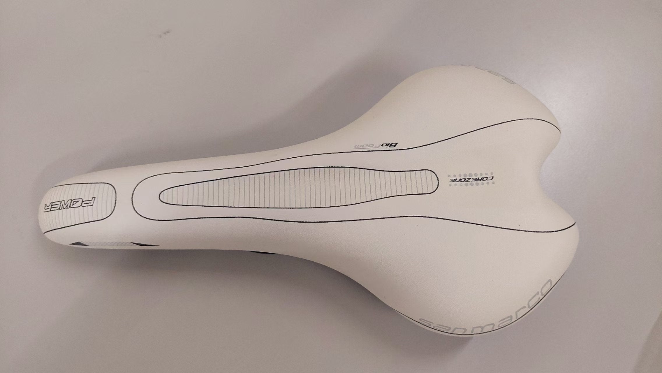 Selle San Marco Era Start Power Road Bike Saddle - Ultra Comfortable White Leather Racing Bicycle Seat with Black Rails