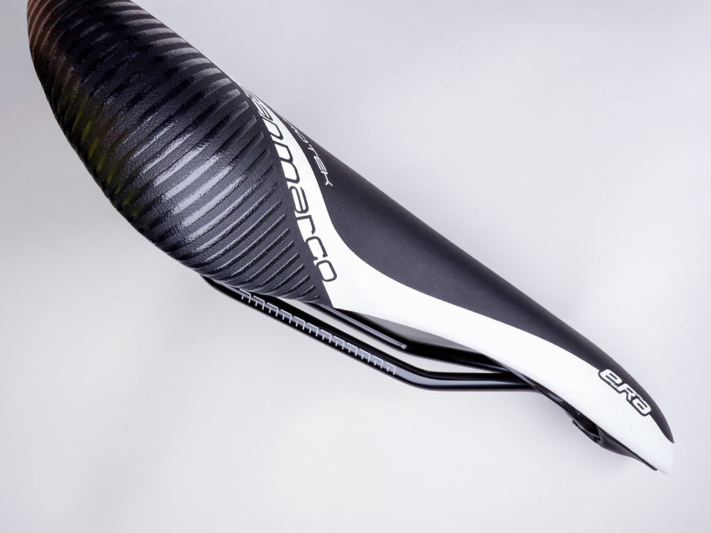 Selle San Marco Era Dynamic Protek Road Bike Saddle - Ultra Comfortable Black & White Racing Bicycle Seat