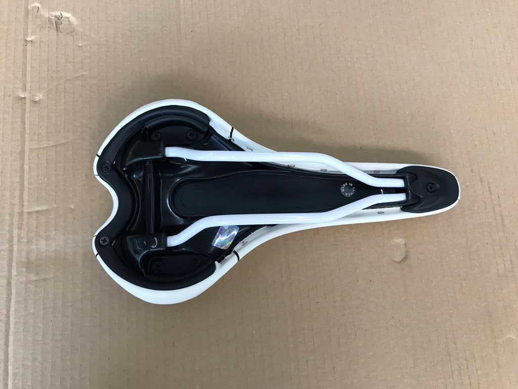 Selle San Marco Era Start Power Road Bike Saddle - Ultra Comfortable White Leather Racing Bicycle Seat with Black Rails